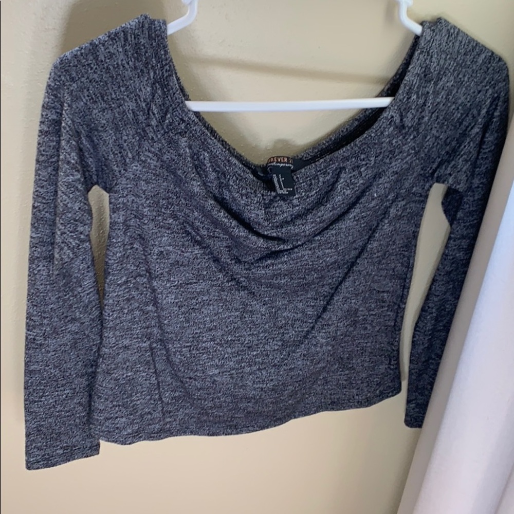 Off the shoulder long sleeve top